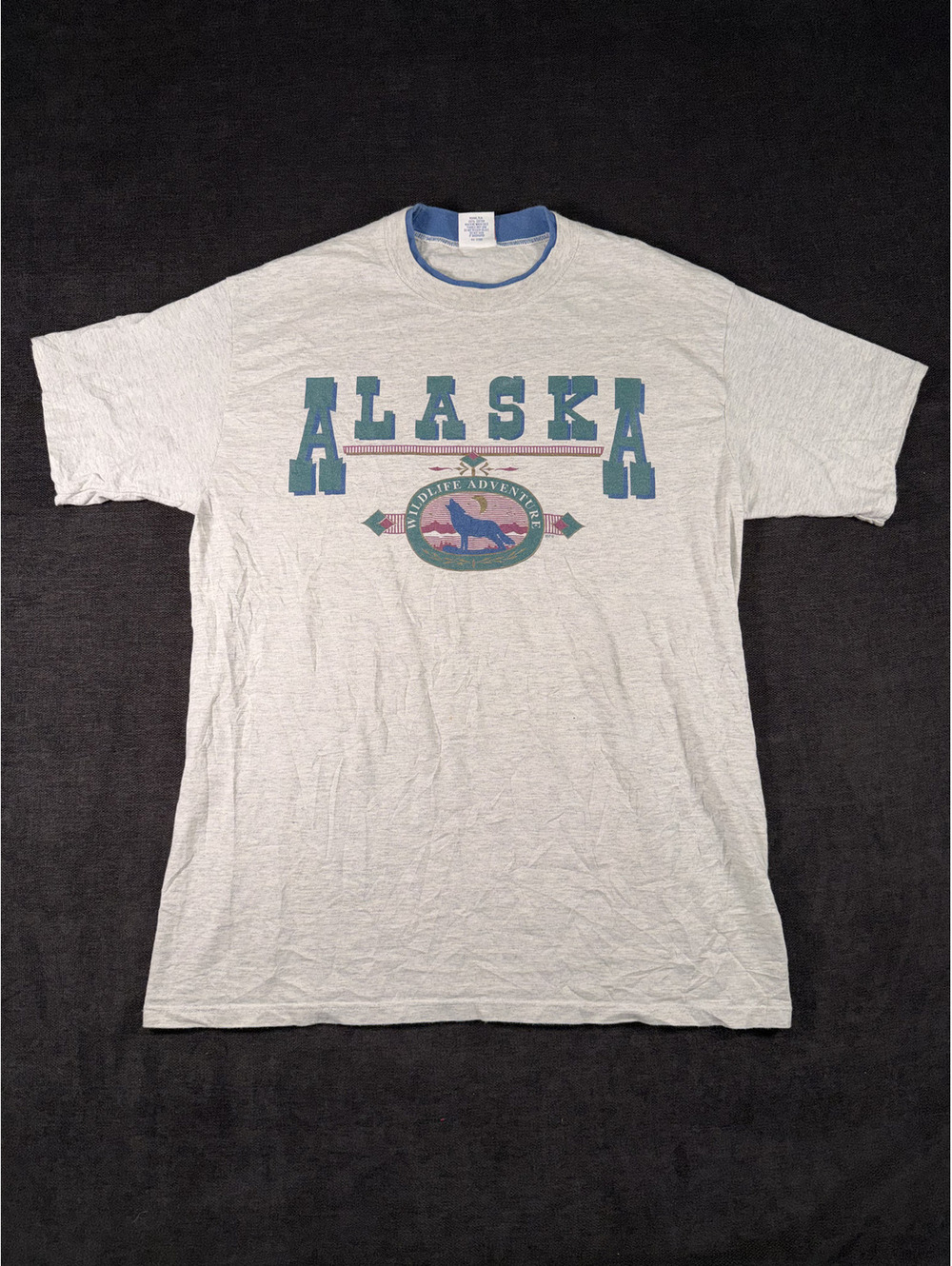 Vintage Mendez Sportswear Alaska Wildlife Adventure Graphic T-Shirt, Large